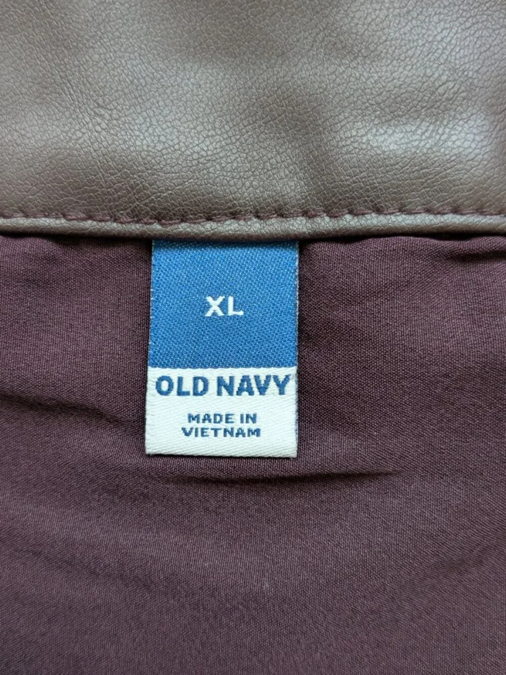 Old Navy Faux Wrap A-line Skirt XL Vegan Leather Mini Purply Brown Grunge Moto